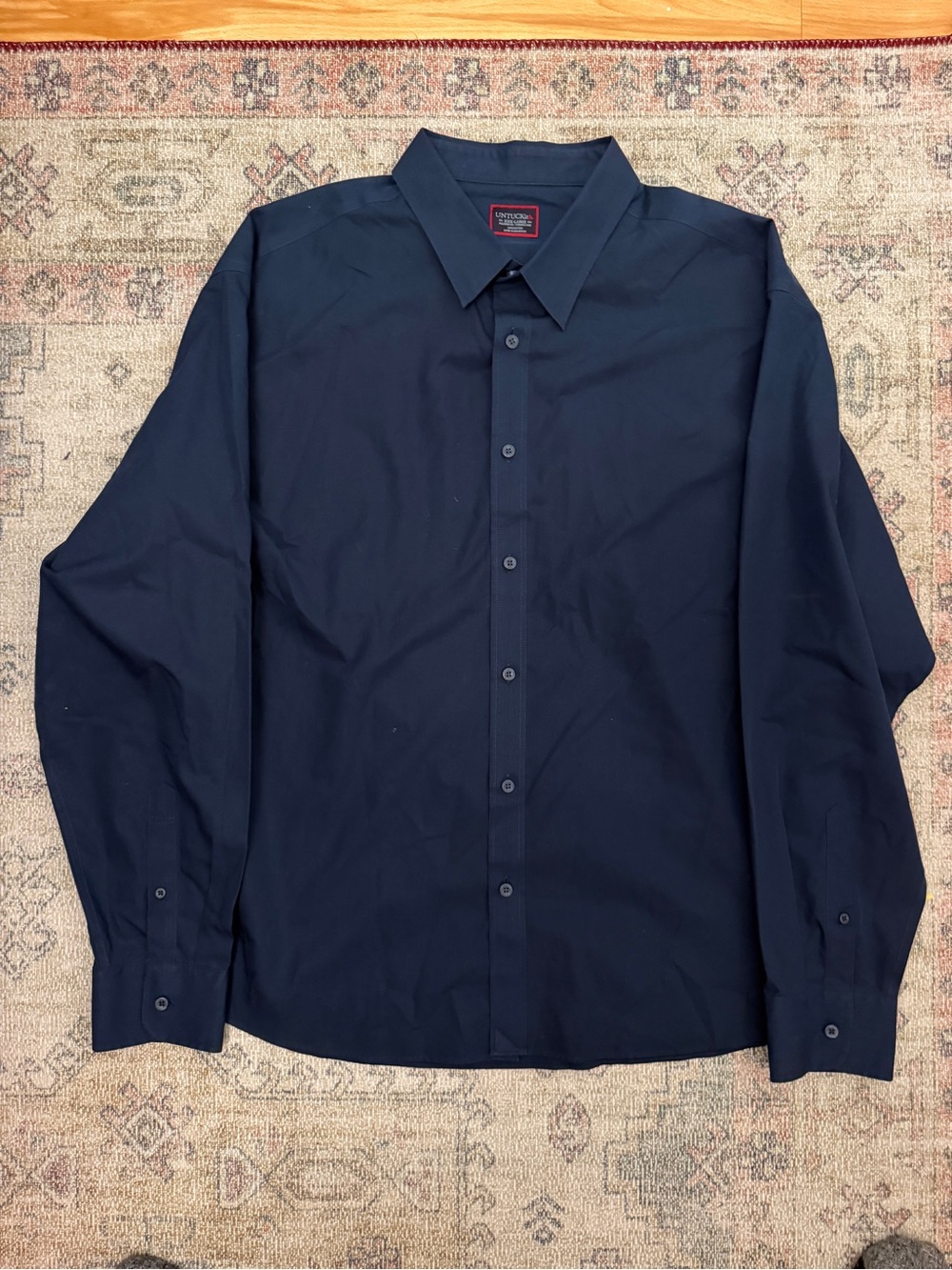 UNTUCKit Men's Solid Navy Long Sleeve Button Down Shirt